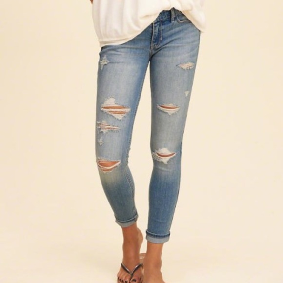 light wash cuffed jeans